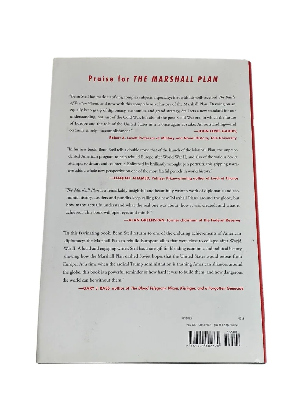 The Marshall Plan Dawn of the Cold War Benn Steil HC Book 3rd Print Dust Jacket
